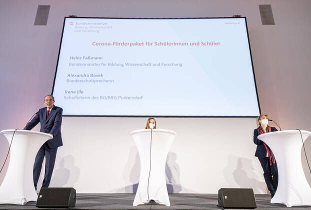 Pressekonferenz Wien: Corona-Förderpaket für Schülerinnen und Schüler