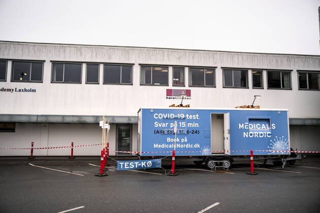 Medicals Nordic testcenter ved Kongevejscentret i Hoersholm, mandag den 25 janaur 2021. , Copenhagen Denmark