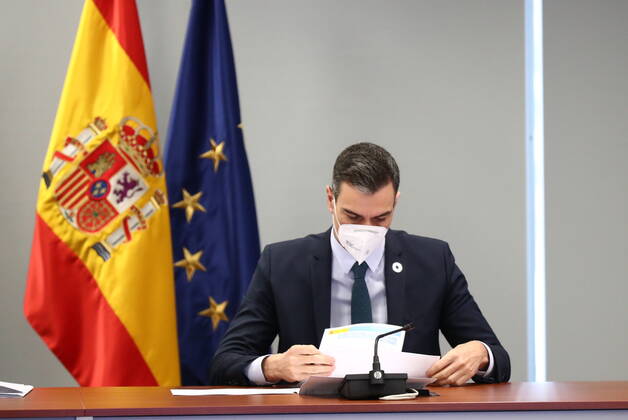 The President of the Government, Pedro Sanchez, chairs the meeting of the Coronavirus Monitoring Committee at the Spanish Medicines Agency (AEMPS) in Madrid, Spain, on 25 January 2021. 25 JANUARY 2021;CORONAVIRUS;INFECTED;INFECTIONS;DEATHS;VACCINATION;PANDEMIC Moncloa 01 25 2021 Madrid Madrid Spain Copyright: xMoncloax 3534092