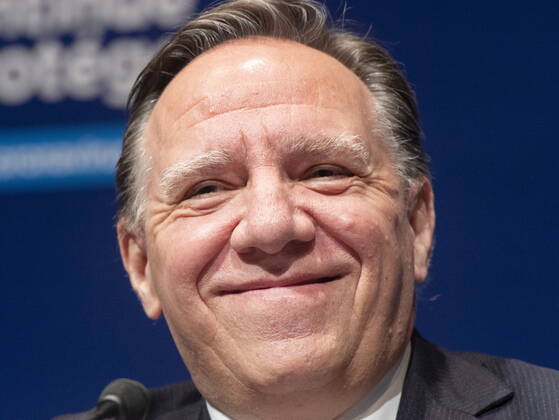 January 26, 2021, Montreal, PQ, Canada: Quebec Premier Francois Legault smiles as he speaks to the media at the COVID-19 press briefing, Tuesday January 26, 2021 in Montreal. Montreal Canada  - ZUMAc35_ 20210126_zaf_c35_016 Copyright: xRyanxRemiorzx