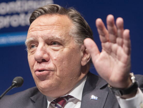 January 26, 2021, Montreal, PQ, Canada: Quebec Premier Francois Legault speaks to the media at the COVID-19 press briefing, Tuesday January 26, 2021 in Montreal. Montreal Canada  - ZUMAc35_ 20210126_zaf_c35_026 Copyright: xRyanxRemiorzx