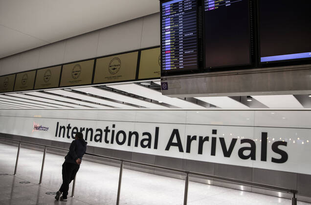 January 30, 2021, London, United Kingdom: A man waiting at the Heathrow international arrival hall on January 29,2021. Around 200 people on the same direct flight from Hong Kong arrived to Heathrow international airport. Said one of the passenger..China has announced it will no longer recognise the passports of British national overseas citizens from January 31,2021, just hours after the UK launched its scheme to give passport holders a path to residency as political freedoms decline in Hong Kong. 300,000 people are expected use the new visa route to leave Hong Kong for Britain. London United Kingdom - ZUMAj323 20210130_zip_j323_002 Copyright: xMayxJamesx