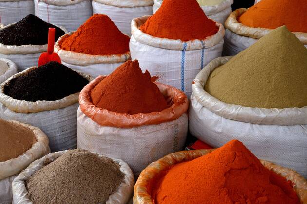 Gewürze in Säcken, Marktstand in Ürgüp, Kappadokien, Türkei, Asien Copyright: imageBROKER/J.xPfeiffer iblpjr05183304.jpg