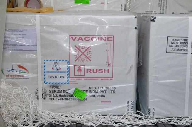 January 31, 2021: The widely circulated vaccine for the Arford-Astrageneca CVID-19 vaccine by the Serum Institute of India has reached Sylhet. The vaccine was brought to the Sylhet Civil Surgeon s Office in a fridge van of Beximco Pharmaceuticals at 12 noon. Vaccination is expected to start from February 8,2021. - ZUMAr143 20210131_zap_r143_017 Copyright: xMdxRafayatxHaquexKhanx