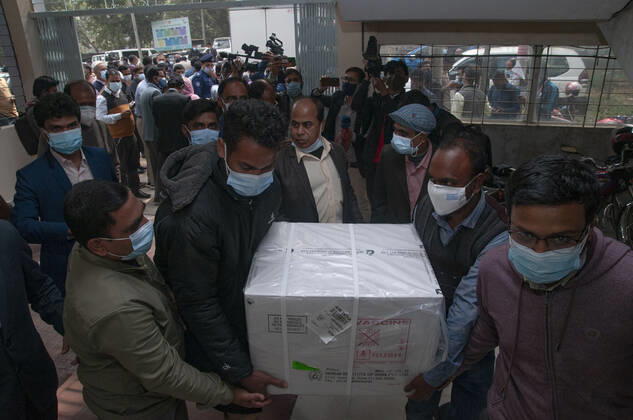 January 31, 2021: The widely circulated vaccine for the Arford-Astrageneca CVID-19 vaccine by the Serum Institute of India has reached brought to in a fridge van of Beximco Pharmaceuticals at 12 at Sylhet Civil Surgeon office and received by Civil Surgeon Officials . Vaccination is expected to start from February 8,2021. - ZUMAr143 20210131_zap_r143_020 Copyright: xMdxRafayatxHaquexKhanx