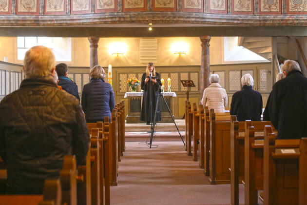 Sonntagsgottesdienst der protestantischen Kirchengemeinde Mutterstadt, Rheinland-Pfalz