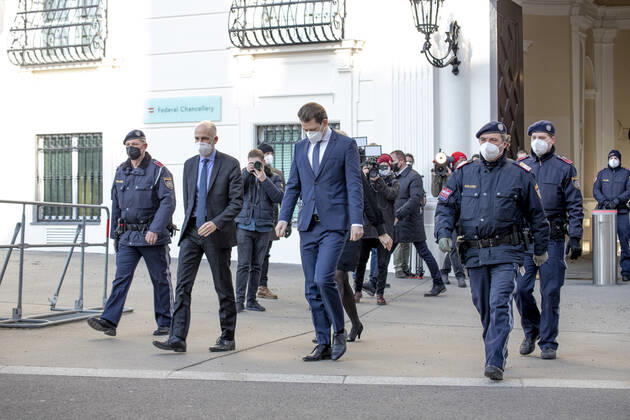 Lockdown- Beratung in Österreich: Videokonferenz der Bundesregierung