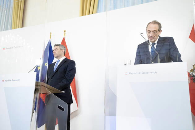 Österreich, Pressekonferenz im Bundeskanzleramt: Aktuelles zu den Coronamaßnahmen