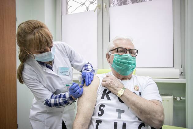 Lech Walesa gets vaccinated for COVID-19 Lech Walesa gets vaccinated for COVID-19 on Febrauary 02, 2021 in Gdansk, Poland. EN_01463047_0001 