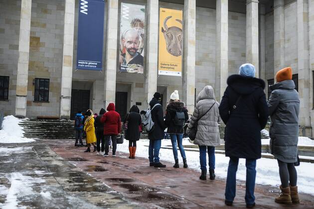 Museums and art galleries are open again to the public Museums and art galleries are open again to the public while maintaining the sanitary regime on February 02, 2021 in as the restrictions caused by Covid-19 loosen. Visitors in the National Museum in Warsaw EN_01463035_0003 
