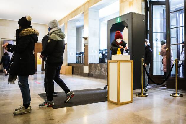 Museums and art galleries are open again to the public Museums and art galleries are open again to the public while maintaining the sanitary regime on February 02, 2021 in as the restrictions caused by Covid-19 loosen. Visitors in the National Museum in Warsaw EN_01463035_0014 