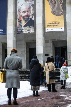 Museums and art galleries are open again to the public Museums and art galleries are open again to the public while maintaining the sanitary regime on February 02, 2021 in as the restrictions caused by Covid-19 loosen. Visitors in the National Museum in Warsaw EN_01463035_0032 