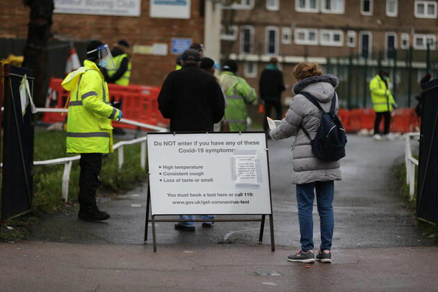 February 2, 2021, London, England, United Kingdom: A covid test site In Tottenham. The north London neighbourhood is among the seven areas in the country the UK government started Ã¢â‚¬oesurge testingÃ¢â‚¬Â to find and isolate covid-19 cases caused by South African variant of the coronavirus. London United Kingdom - ZUMAs262 20210202_zip_s262_012 Copyright: xTayfunxSalcix