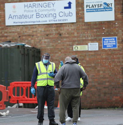 February 2, 2021, London, England, United Kingdom: A covid test site In Tottenham. The north London neighbourhood is among the seven areas in the country the UK government started Ã¢â‚¬oesurge testingÃ¢â‚¬Â to find and isolate covid-19 cases caused by South African variant of the coronavirus. London United Kingdom - ZUMAs262 20210202_zip_s262_016 Copyright: xTayfunxSalcix