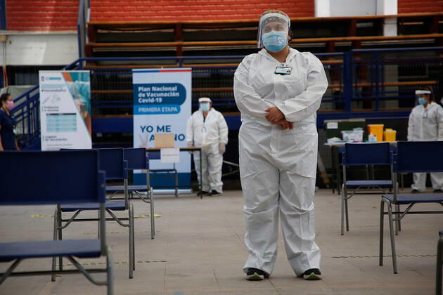 Santiago 2 February 2021 vaccination center to start mass vaccination against Covid 19 Marcelo Hernandez Aton Chile, Santiago Chile Aton 485338  Copyright: MARCELOxHERNANDEZ ATONxCHILE
