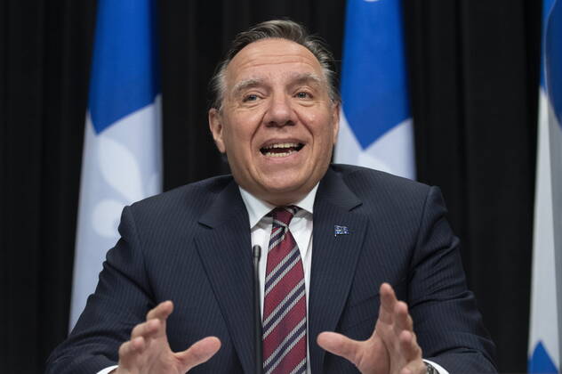 February 2, 2021, Quebec, PQ, Canada: Quebec Premier Francois Legault outlines new measures during a news conference on the COVID-19 pandemic, Tuesday, February 2, 2021 at the legislature in Quebec City. Quebec Canada  - ZUMAc35_ 20210202_zaf_c35_052 Copyright: xJacquesxBoissinotx