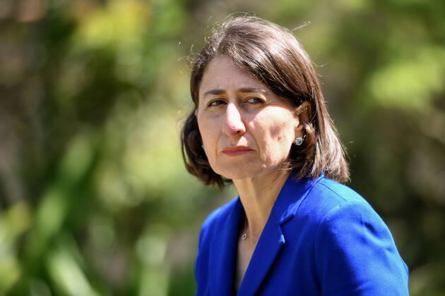 GLADYS BEREJIKLIAN COVID19 PRESSER, NSW Premier Gladys Berejiklian is seen during a press conference in Sydney, Wednesday, February 3, 2021. Premier Gladys Berejiklian has foreshadowed a further easing of venue capacity restrictions next week after the state recorded its 17th consecutive day of zero community transmitted COVID-19 cases. ( NO ARCHIVING, EDITORIAL USE ONLY, NO USE IN BOOKS WITHOUT CONSENT SYDNEY NSW AUSTRALIA  Copyright: xBIANCAxDExMARCHIx 20210203001517912963