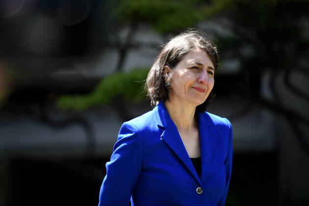 GLADYS BEREJIKLIAN COVID19 PRESSER, NSW Premier Gladys Berejiklian is seen during a press conference in Sydney, Wednesday, February 3, 2021. Premier Gladys Berejiklian has foreshadowed a further easing of venue capacity restrictions next week after the state recorded its 17th consecutive day of zero community transmitted COVID-19 cases. ( NO ARCHIVING, EDITORIAL USE ONLY, NO USE IN BOOKS WITHOUT CONSENT SYDNEY NSW AUSTRALIA  Copyright: xBIANCAxDExMARCHIx 20210203001517913821