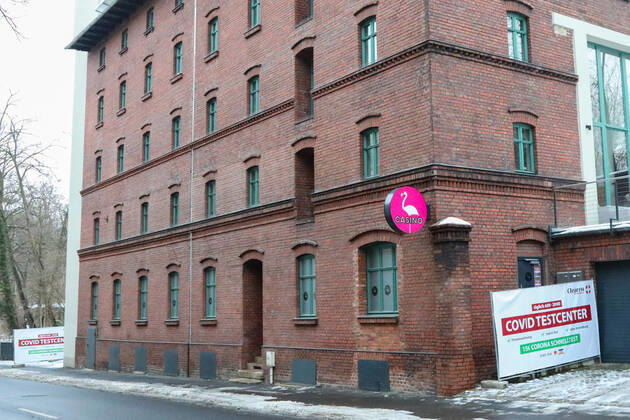 Im Bild: Das Spielcasino an der Bahnhofstraße Görlitz ist nun auch ein Corona Testcenter Görlitz - Spielcasino wird zu Corona-Testcenter