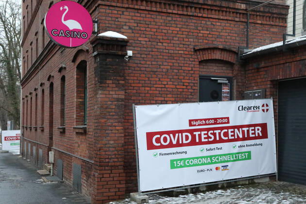 Im Bild: Das Spielcasino an der Bahnhofstraße Görlitz ist nun auch ein Corona Testcenter Görlitz - Spielcasino wird zu Corona-Testcenter