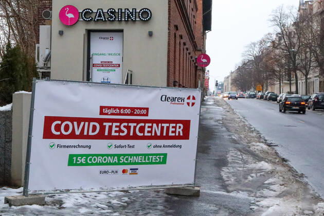 Im Bild: Das Spielcasino an der Bahnhofstraße Görlitz ist nun auch ein Corona Testcenter Görlitz - Spielcasino wird zu Corona-Testcenter