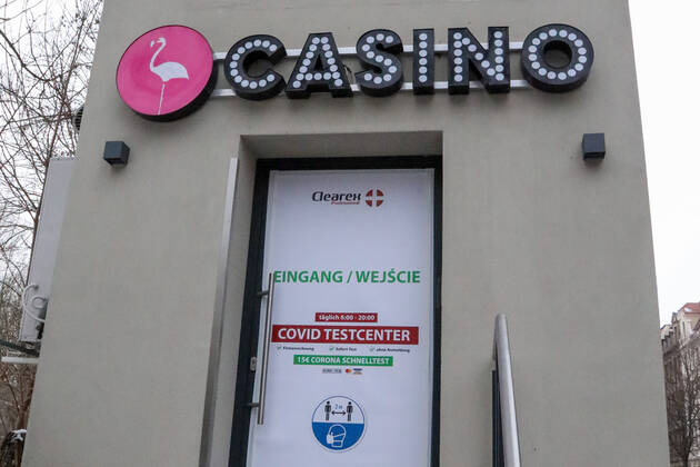 Im Bild: Das Spielcasino an der Bahnhofstraße Görlitz ist nun auch ein Corona Testcenter Görlitz - Spielcasino wird zu Corona-Testcenter