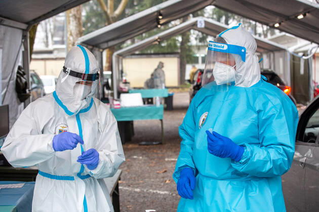 Milan, Linate s drive-through nasopharyngeal swab center managed by the Air Force could be one of the locations for administering anti Covid vaccines chosen by the Lombardy Region as part of the new vaccination plan Editorial Usage Only  Copyright: xMassimoxAlbericox xIPAx