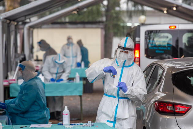 Milan, Linate s drive-through nasopharyngeal swab center managed by the Air Force could be one of the locations for administering anti Covid vaccines chosen by the Lombardy Region as part of the new vaccination plan Editorial Usage Only  Copyright: xMassimoxAlbericox xIPAx