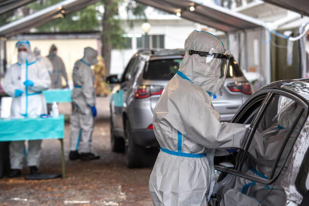 Milan, Linate s drive-through nasopharyngeal swab center managed by the Air Force could be one of the locations for administering anti Covid vaccines chosen by the Lombardy Region as part of the new vaccination plan Editorial Usage Only  Copyright: xMassimoxAlbericox xIPAx