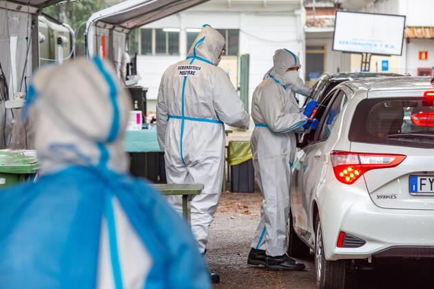 Milan, Linate s drive-through nasopharyngeal swab center managed by the Air Force could be one of the locations for administering anti Covid vaccines chosen by the Lombardy Region as part of the new vaccination plan Editorial Usage Only  Copyright: xMassimoxAlbericox xIPAx