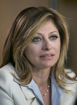 February 5, 2021, Los Angeles, California, USA: FOX Business News anchor, Maria Bartiromo, among the air-hosts sued in a $2.7 billion lawsuit by Smartmatic, the voting software company for being falsely accused of manipulating vote counts in the 2020 presidential election. FILE PHOTO: Maria Bartiromo, Anchor and Global Markets Editor, Fox Business Network during the 2015 Milken Institute Global Conference held Tuesday April 28, 2015 at the Beverly Hilton Hotel in Beverly Hills, California. .JAVIER ROJAS PI Los Angeles USA - ZUMAp124 20210205_zaa_p124_009 Copyright: xJavierxRojasx