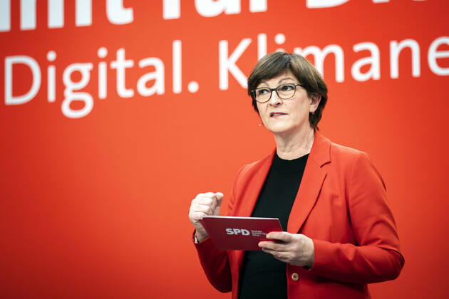 Saskia Esken, Parteivorsitzende der SPD, aufgenommen im Rahmen der SPD Jahresauftaktklausur des Parteivorstandes. Zukunft fuer Dich. Sozial. Digital. Klimaneutral. Berlin, 07.02.2021. Berlin Deutschland
