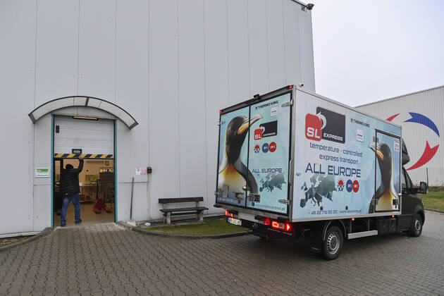 The first delivery of the vaccine against coronavirus from the AstraZeneca firm arrived in the dispatching centre of the Avenier company in Ricany near Prague, Czech Republic, on Saturday morning, February 6, 2021. (CTKxPhoto MichalxKamaryt) CTKPhotoP202102060171101  kmt 6