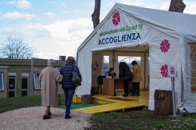 Italy: First COVID-19 vaccination for people over 80 in Rome Place for the acceptance of people over 80 who must be vaccinated Rome Italy Copyright: MatteoxNardone