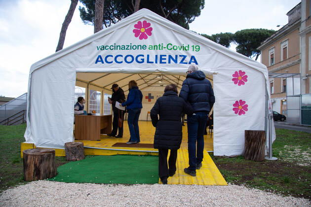 Italy: First COVID-19 vaccination for people over 80 in Rome Place for the acceptance of people over 80 who must be vaccinated Rome Italy Copyright: MatteoxNardone