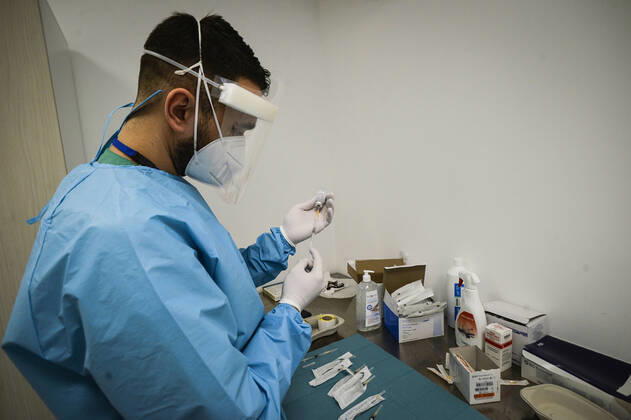 Covid vaccinations begin today in Lazio - 19 for the elderly over 80 in the photo the vaccination center of the Biomedical Campus Editorial Usage Only  Copyright: xSTEFANOxCAROFEIx xIPAx