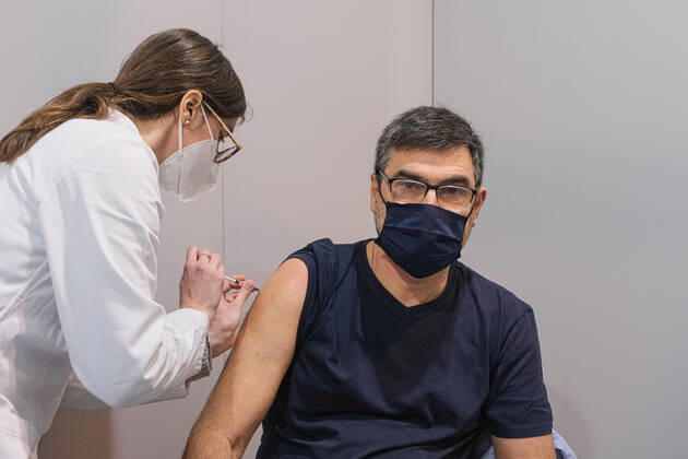 Padua - The pavilion for vaccinations against Covid19 using the Pfizer-BioNTech vaccine was set up at the Padova Fiere facility in via Rismondo. The vaccination campaign for healthcare personnel in the private sector starts today Editorial Usage Only  Copyright: xRobertoxSilvinox xIPAx