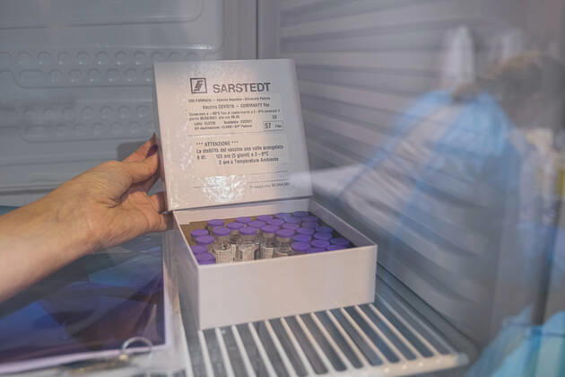 Padua - The pavilion for vaccinations against Covid19 using the Pfizer-BioNTech vaccine was set up at the Padova Fiere facility in via Rismondo. The vaccination campaign for healthcare personnel in the private sector starts today Editorial Usage Only  Copyright: xRobertoxSilvinox xIPAx