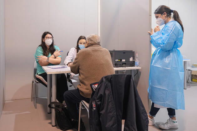 Padua - The pavilion for vaccinations against Covid19 using the Pfizer-BioNTech vaccine was set up at the Padova Fiere facility in via Rismondo. The vaccination campaign for healthcare personnel in the private sector starts today Editorial Usage Only  Copyright: xRobertoxSilvinox xIPAx