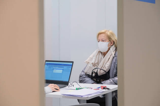 Padua - The pavilion for vaccinations against Covid19 using the Pfizer-BioNTech vaccine was set up at the Padova Fiere facility in via Rismondo. The vaccination campaign for healthcare personnel in the private sector starts today Editorial Usage Only  Copyright: xRobertoxSilvinox xIPAx