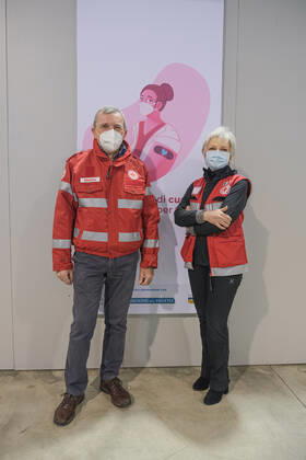 Padua - The pavilion for vaccinations against Covid19 using the Pfizer-BioNTech vaccine was set up at the Padova Fiere facility in via Rismondo. The vaccination campaign for healthcare personnel in the private sector starts today Editorial Usage Only  Copyright: xRobertoxSilvinox xIPAx