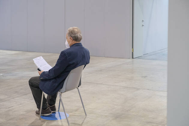 Padua - The pavilion for vaccinations against Covid19 using the Pfizer-BioNTech vaccine was set up at the Padova Fiere facility in via Rismondo. The vaccination campaign for healthcare personnel in the private sector starts today Editorial Usage Only  Copyright: xRobertoxSilvinox xIPAx