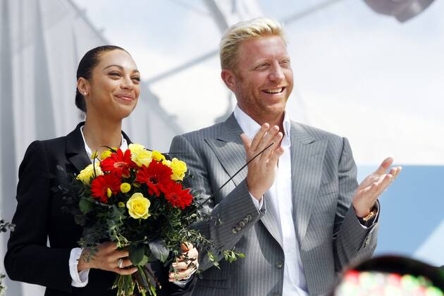 60 Jahre Bundesrepublik die Party Boris Becker und seine zukuenftige Frau Lilly Kerssenberg grosses Buehnenprogramm am Brandenburger Tor 60 Jahre Bundesrepublik mit vielen Stars und Gaesten in Berlin. IMAGO. Müller 23.05.2009 IMAGO. Foto Berlin Henry H. Herrmann Copyright: xEventpressxMuellerx