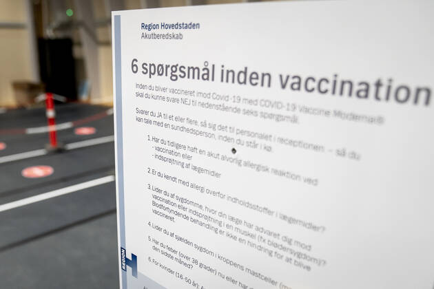 Region Hovedstaden aabner nyt COVID-19 vaccinationscenter i Idraets & Fritidscenter Vejledalen i Ishoej, tirsdag den 9. februar 2021.. , Ishoej Denmark Copyright: RitzauxScanpix MadsxClausxRasmussenx cop103 spdk20210209-103901-L