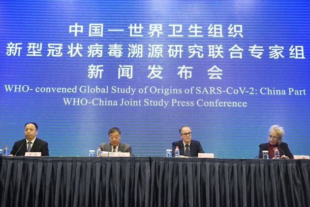 WHO investigation into coronavirus origins in Wuhan Members of the World Health Organization s team investigating the origins of the coronavirus pandemic attend a press conference in Wuhan, China, on Feb. 9, 2021, a day ahead of their departure. 
