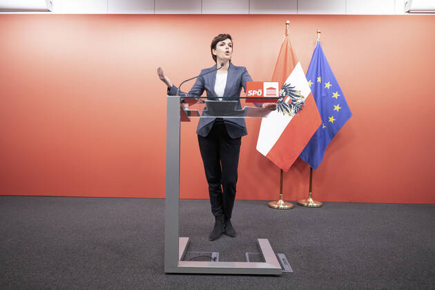 SPÖ Pressekonferenz Wien: Rotes Foyer ,,Aktuelle Corona-Entwicklung