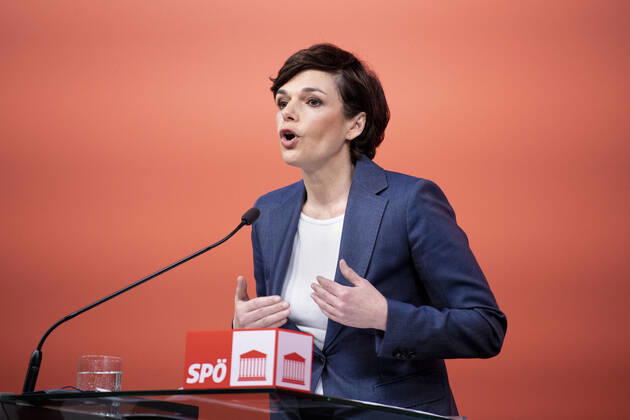 SPÖ Pressekonferenz Wien: Rotes Foyer ,,Aktuelle Corona-Entwicklung