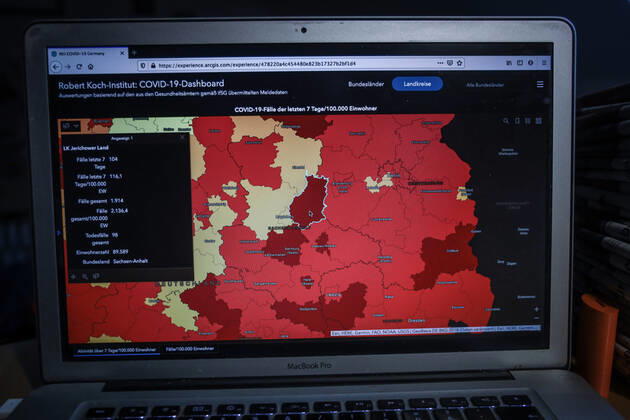 Coronavirus in Deutschland - Covid-19-Dashboard des Robert Koch-Institut DEU, Deutschland, Sachsen-Anhalt, 11.02.2021: Die 7-Tage-Inzidenz (Fälle letzte 7 Tage 100.000 EW) für das gesamte Bundesland beträgt 84,2