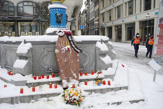 Foto Manuel Geisser 11.02.2021 Coronavirus Corona.Luzerner Fasnacht Schmutziger Donnerstag Veranstaltungsverbot. Bild: RIP Fasnacht 2021