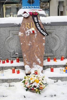 Foto Manuel Geisser 11.02.2021 Coronavirus Corona.Luzerner Fasnacht Schmutziger Donnerstag Veranstaltungsverbot. Bild: RIP Fasnacht 2021